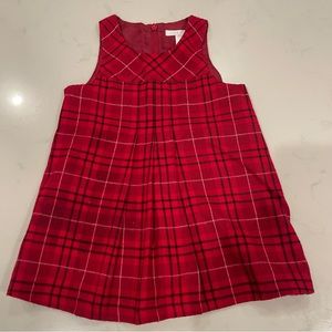 Janie & Jack Red Plaid Pleated Holiday Dress